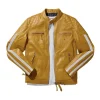 Joe Browns Yellow Quilted Premium Leather Racer Jacket