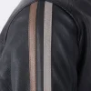 Morton Contrast Stripe Stand Collar Biker Leather Jacket