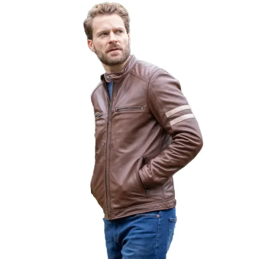 Lakeland Leather Brown Charlie II Racer Jacket