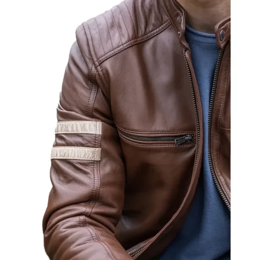 Lakeland Leather Brown Charlie II Racer Jacket - Image 12