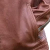Morton Contrast Stripe Stand Collar Biker Leather Jacket
