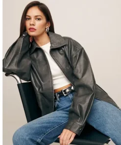 Quince Leather Oversized Bomber Jacket