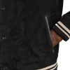 Reiss Navy Banridge Suede Stripe-Trim Bomber Jacket