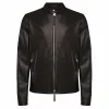 Mens Plain Brown Leather Jacket
