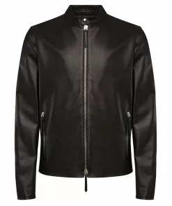 Mens Plain Brown Leather Jacket