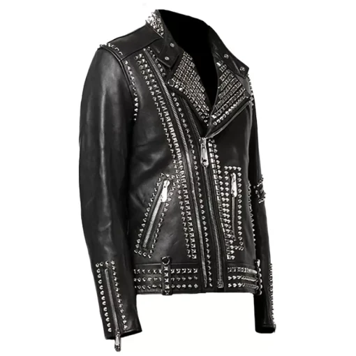 Studded Motorcycle Leather Jacket