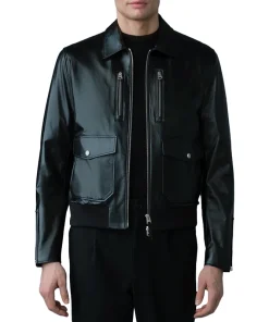 Clean Cut Men’s Black Leather Jacket