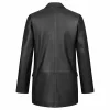Classic Black Leather Blazer For Women