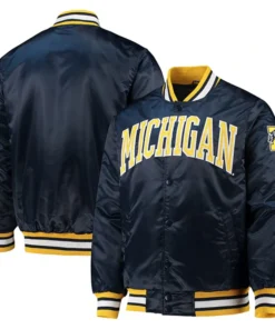 1980s Michigan Wolverines Starter Satin Varsity Jacket