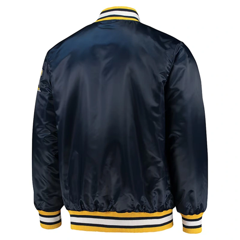 1980s Michigan Wolverines Starter Satin Varsity Jacket - Image 3