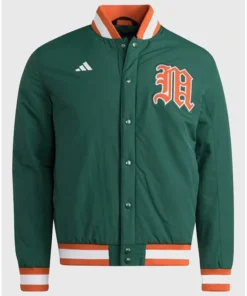 Adidas Miami Hurricanes Dugout Green Jacket
