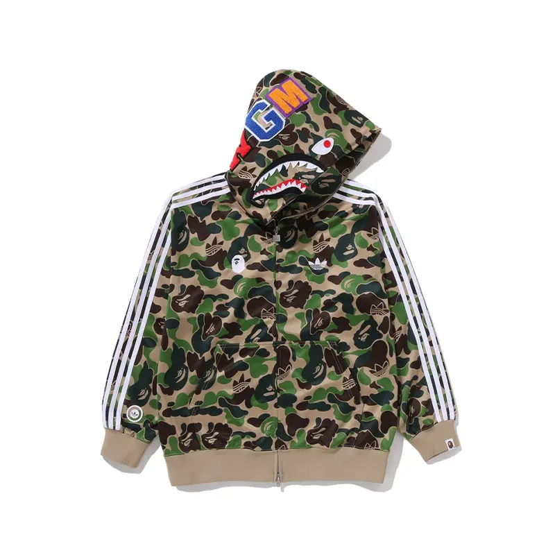 Adidas x BAPE Relaxed Fit Track Camo Shark Full Zip Hoodie - Image 2