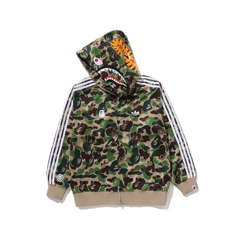 Adidas x BAPE Relaxed Fit Track Camo Shark Full Zip Hoodie