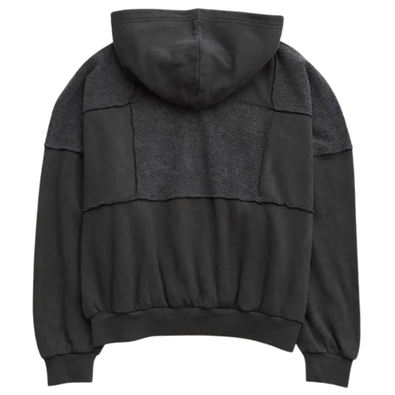 Aerie Sherpa Patchwork Black Hoodie - Image 2