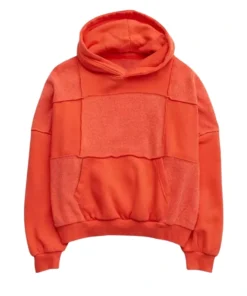 Aerie Sherpa Patchwork Orange Hoodie