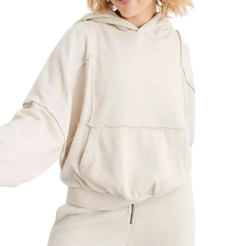 Aerie Sherpa Patchwork White Hoodie - Image 2