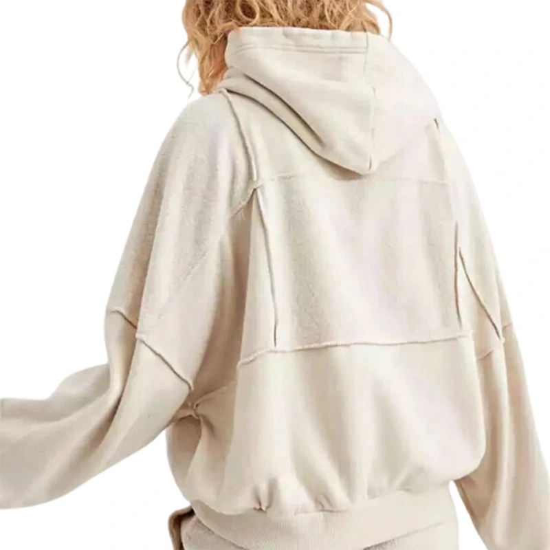 Aerie Sherpa Patchwork White Hoodie - Image 3