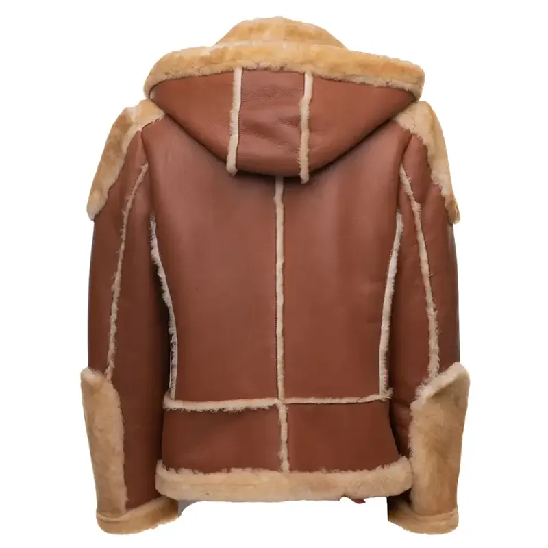 Aleks Shearling Leather Biker Jacket - Image 2