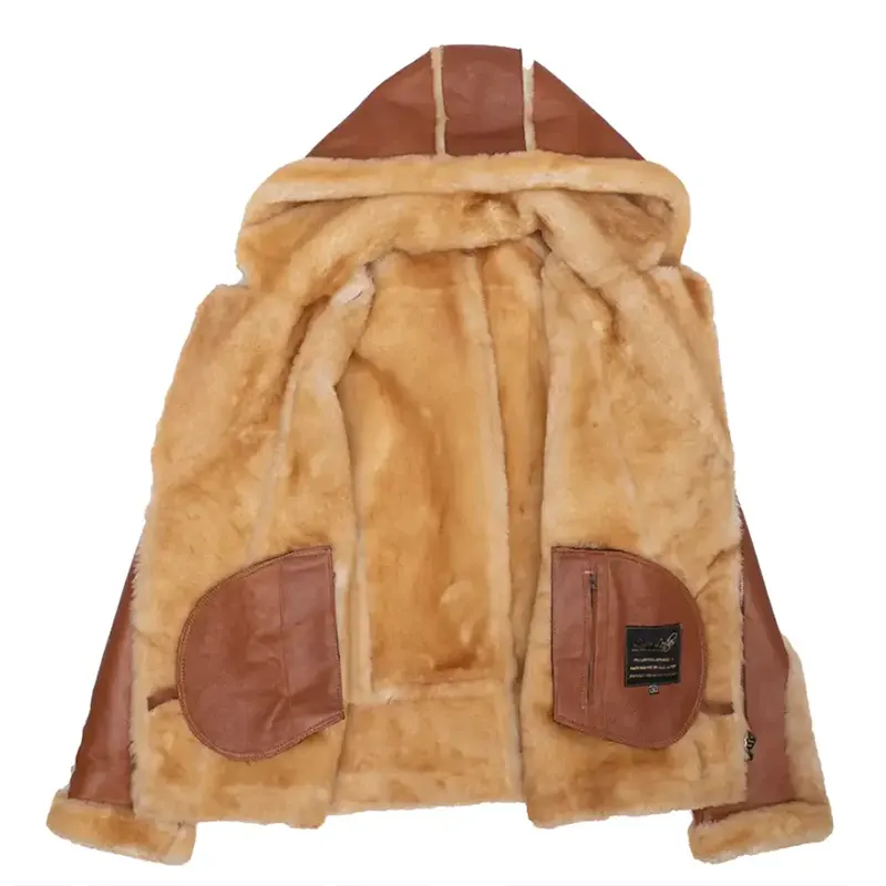 Aleks Shearling Leather Biker Jacket - Image 3