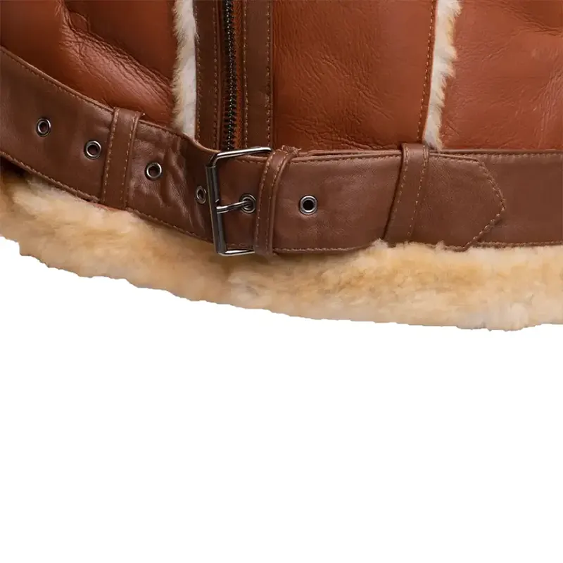 Aleks Shearling Leather Biker Jacket - Image 5