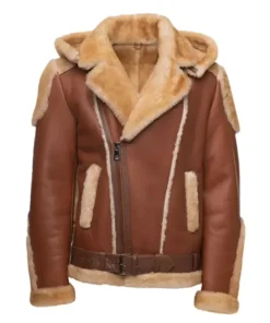 Aleks Shearling Leather Biker Jacket