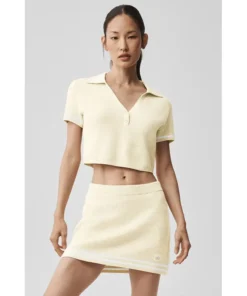 Alo Tennis Club Sweater Knit Cropped Polo