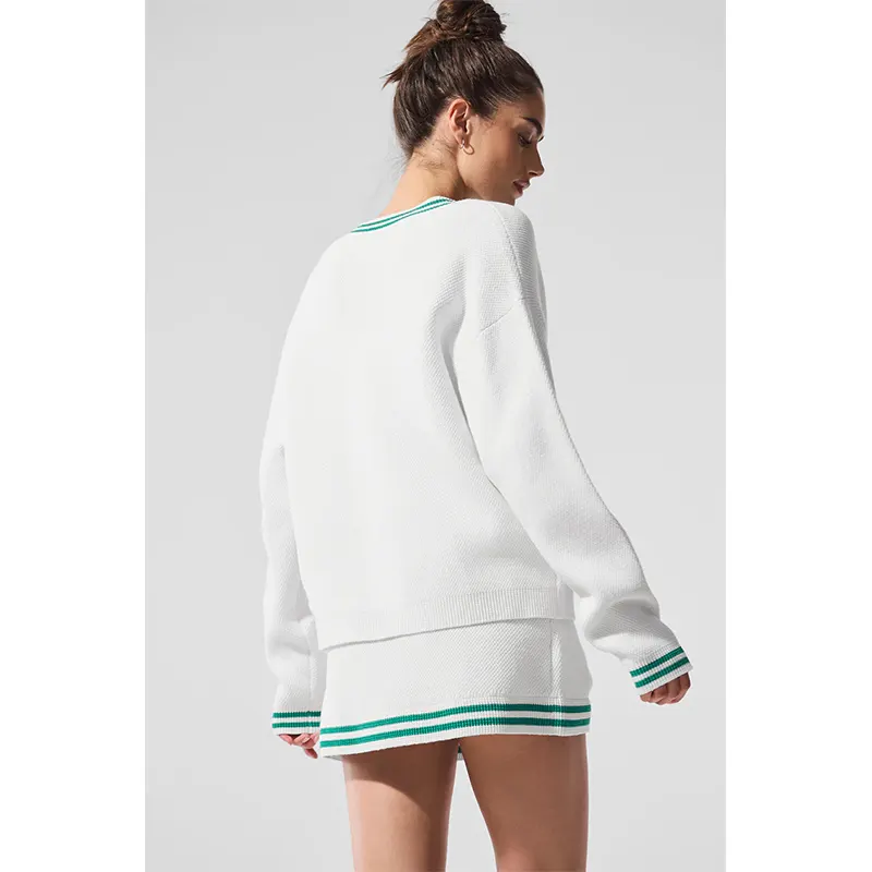 Alo Yoga Alo Tennis Club Sweater Knit Cardigan Top - Image 2