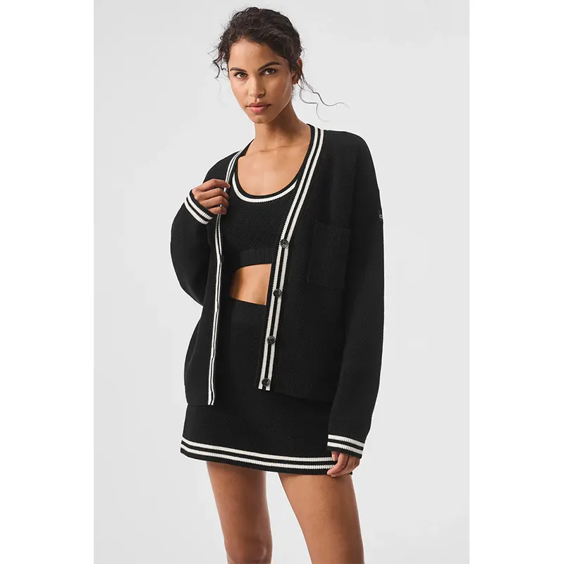 Alo Yoga Alo Tennis Club Sweater Knit Cardigan Top