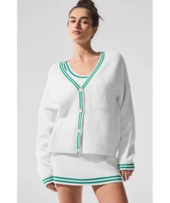 Alo Yoga Alo Tennis Club Sweater Knit Cardigan Top