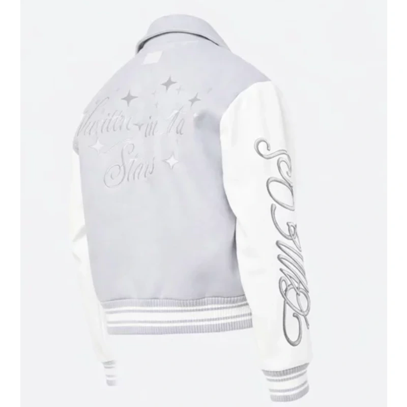 Amicci Grey & White Varsity Jacket - Image 2