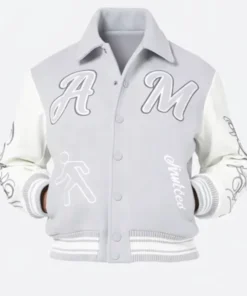 Amicci Grey & White Varsity Jacket