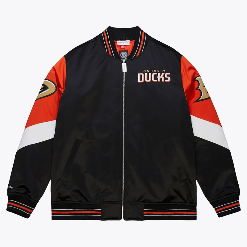 Anaheim Ducks Mitchell & Ness Throw It Back Heavyweight Satin Jacket