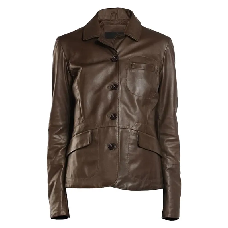 Aveline Women’s Brown Leather Blazer