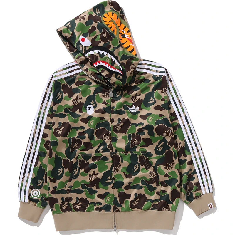 BAPE X Adidas Relaxed Fit Track Camo Shark Hoodie - Image 2