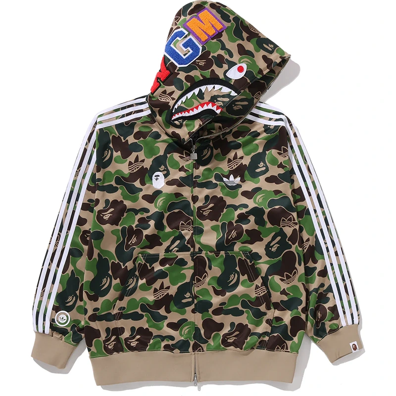 BAPE X Adidas Relaxed Fit Track Camo Shark Hoodie