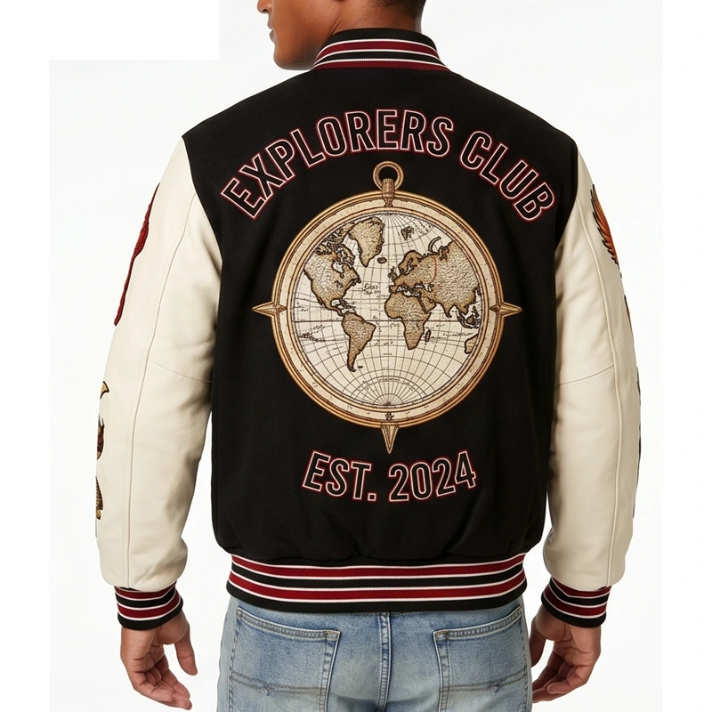 Eagle Crest 2024 Embroidered Leather Varsity Jacket - Image 3