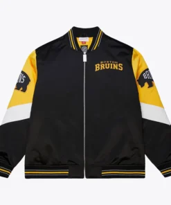 Boston Bruins Mitchell & Ness Throw It Back Heavyweight Satin Jacket