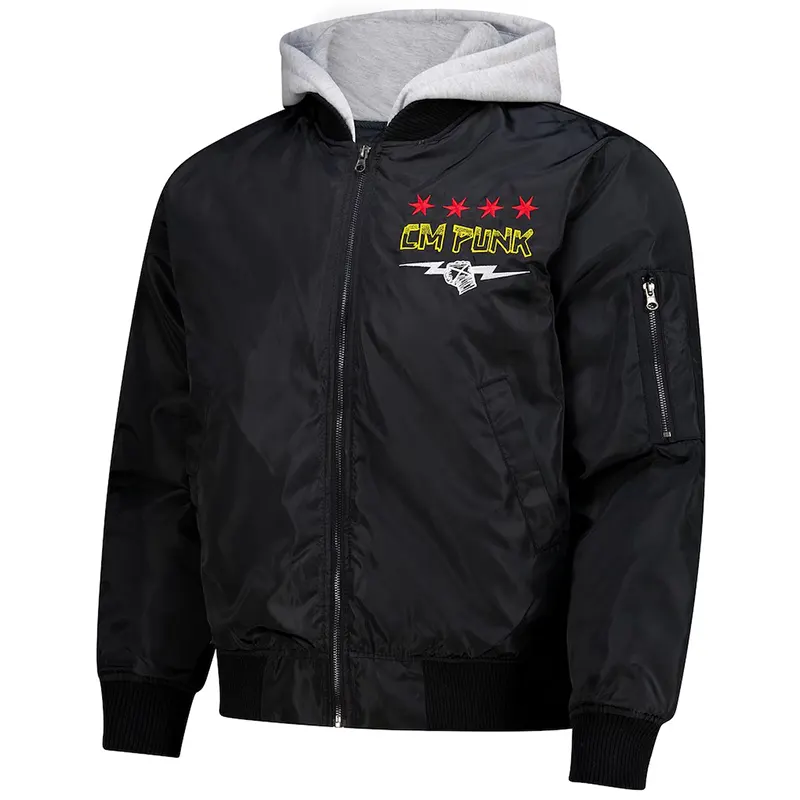 CM Punk Hooded Bomber Jacket - Image 2