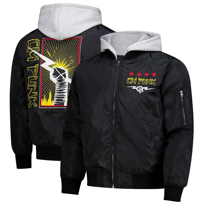CM Punk Hooded Bomber Jacket