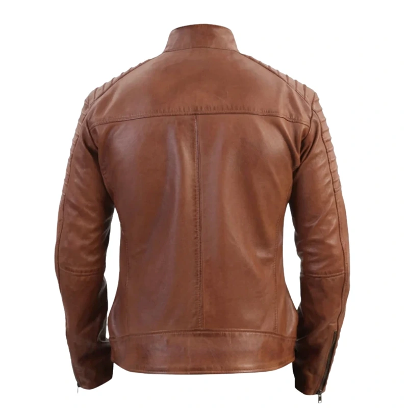 Cafe Racer Distressed Jacket with Piping - Image 2