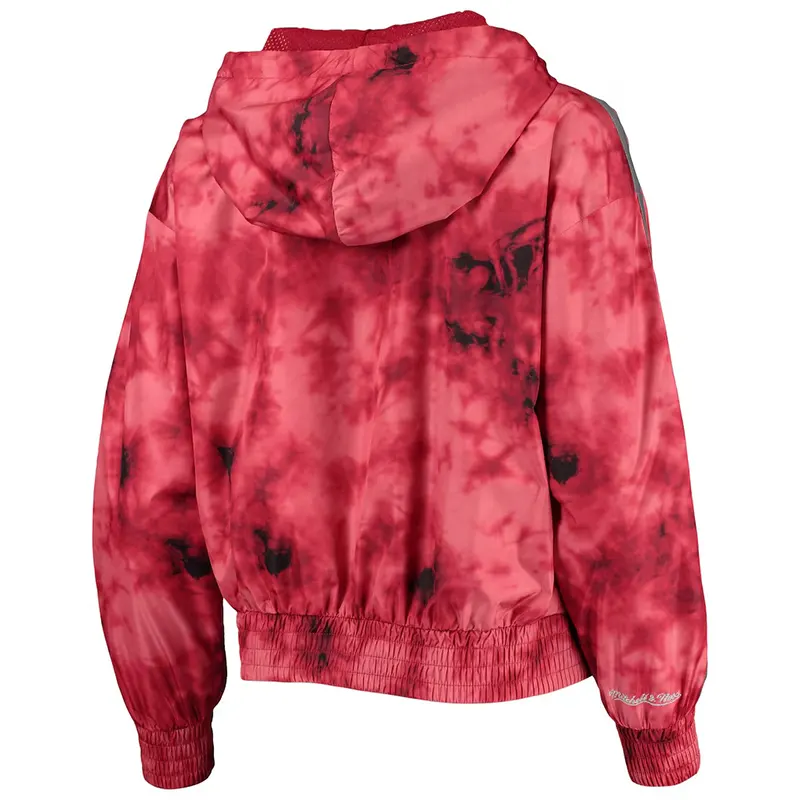 Chicago Bulls Mitchell & Ness Womens Galaxy Sublimated Windbreaker Hoodie - Image 3