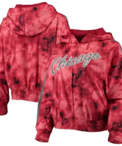 Chicago Bulls Mitchell & Ness Womens Galaxy Sublimated Windbreaker Hoodie