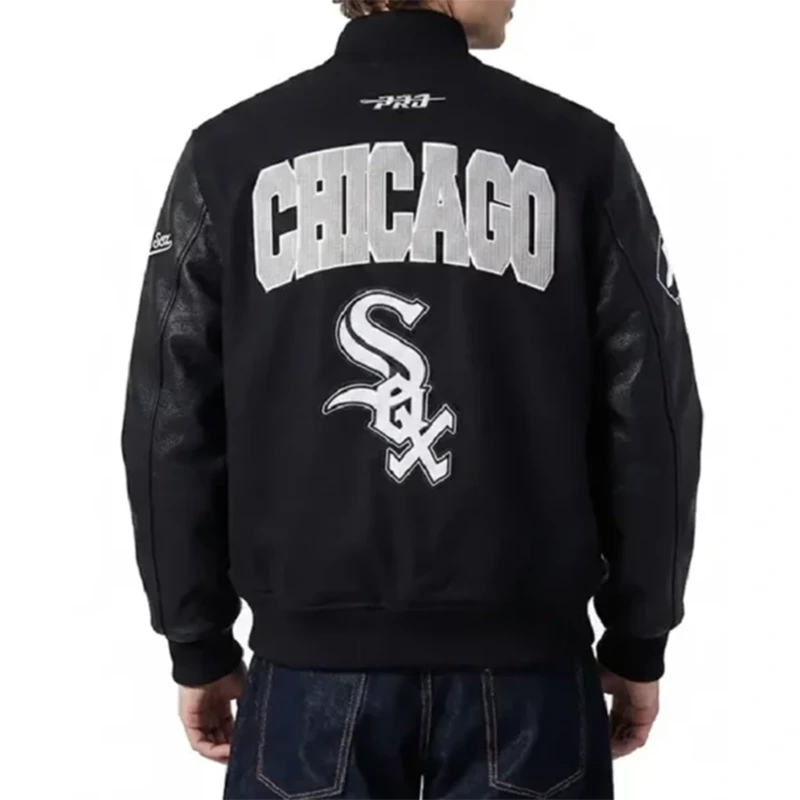Chicago White Sox City Arch Black Varsity Jacket - Image 2