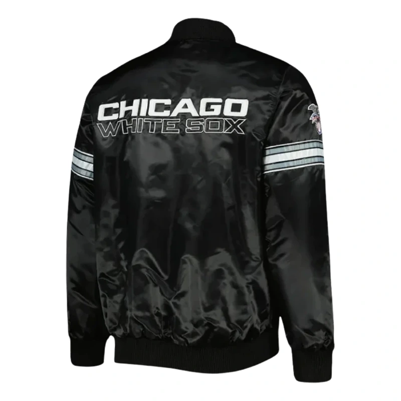 Chicago White Sox Pick & Roll Black Satin Jacket - Image 2