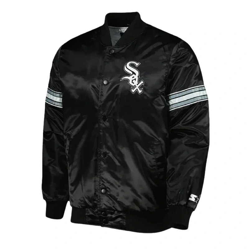 Chicago White Sox Pick & Roll Black Satin Jacket