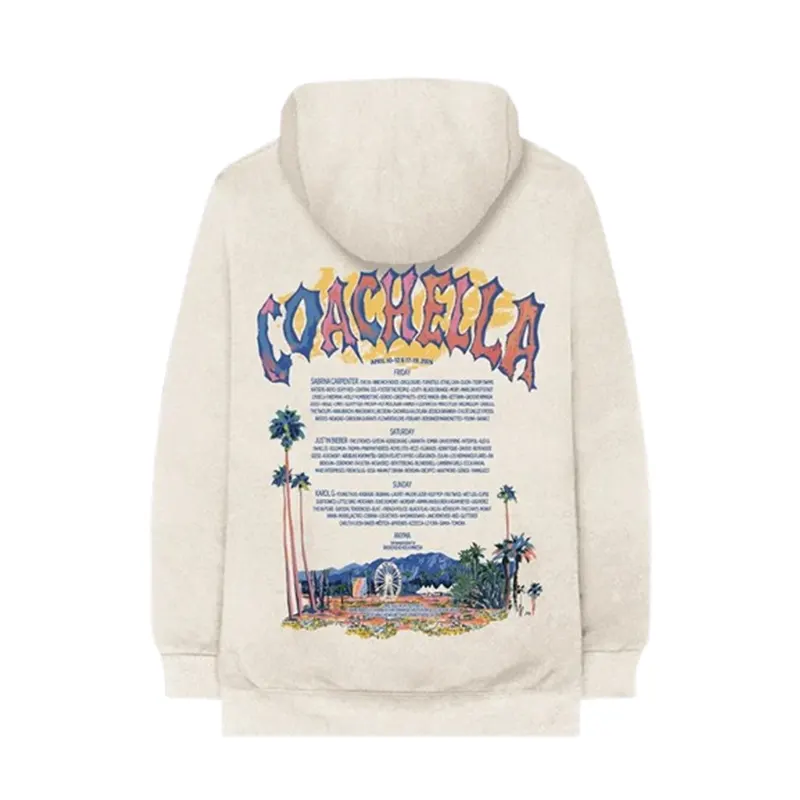 Coachella Pastels 2026 Lineup Cream Hoodie - Image 3