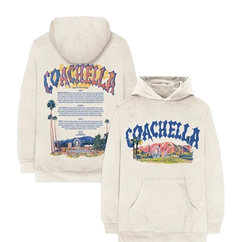 Coachella Pastels 2026 Lineup Cream Hoodie - Image 2