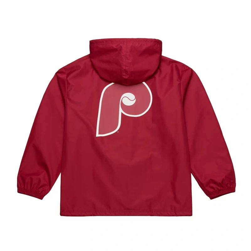 Coaches Philadelphia Phillies Red Windbreaker Hooded Jacket - Image 2