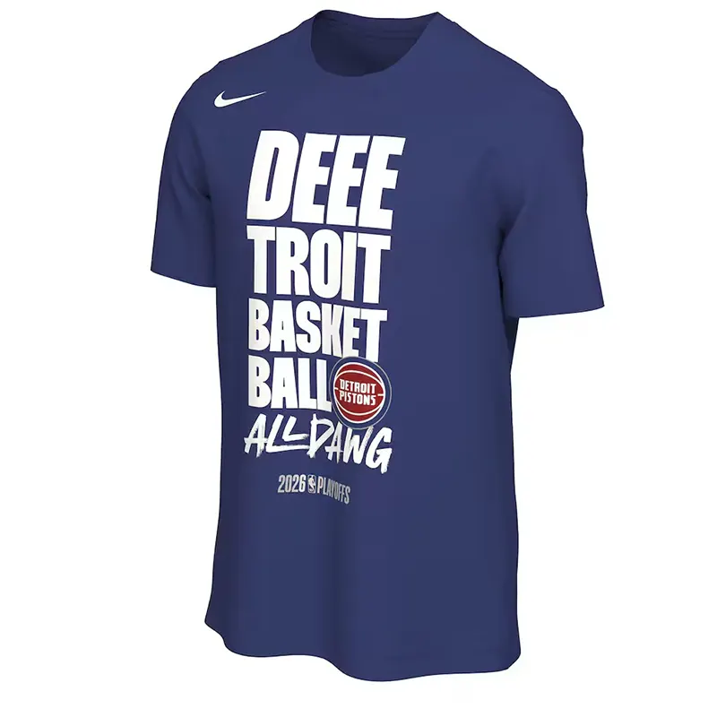 Detroit Pistons Nike Adult Mens 2026 NBA Playoffs Mantra T-Shirt - Image 2
