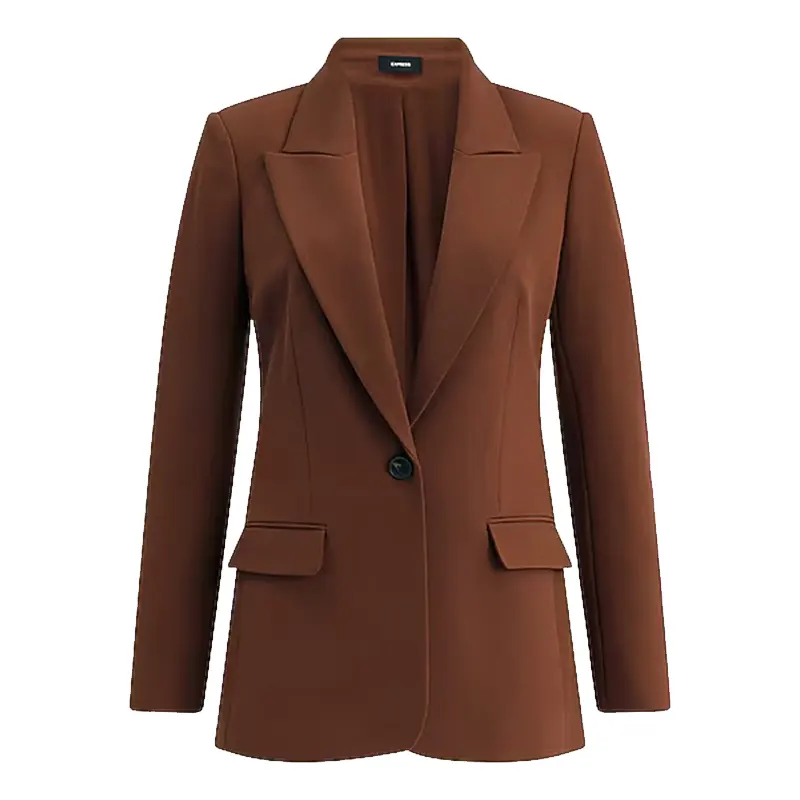 Express Womens Studio Stretch Twill Long Slim Cropped Business Blazer